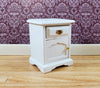 Dollhouse Miniature Nightstand Side Table with Drawer White 1:12 Scale Furniture