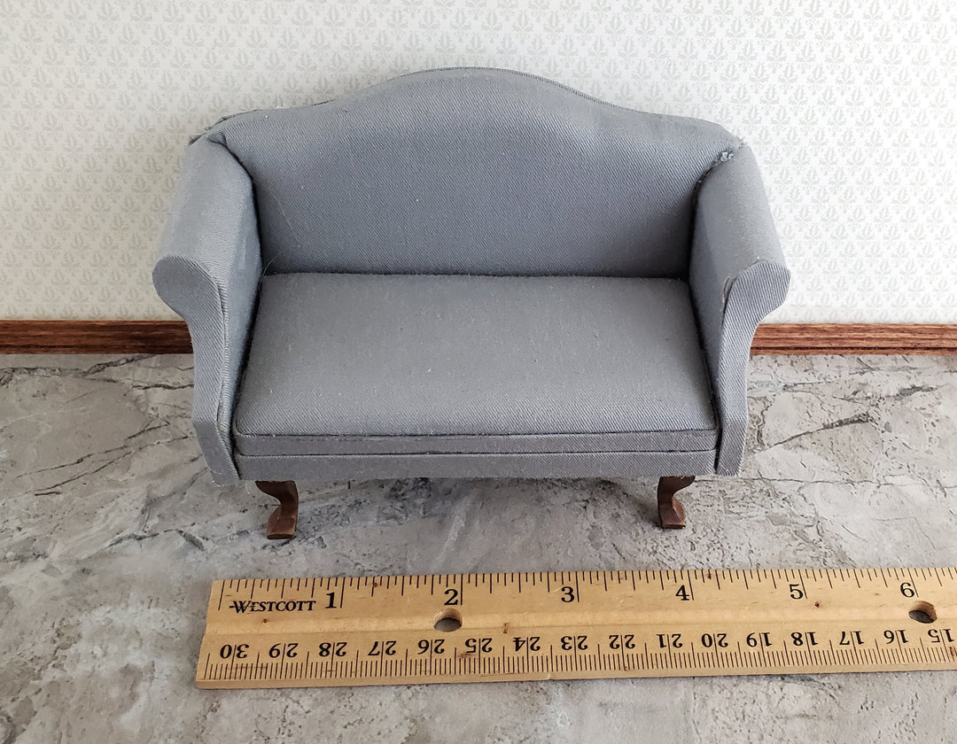 Dollhouse Modern Sofa Gray Couch 1:12 Scale Miniature Furniture