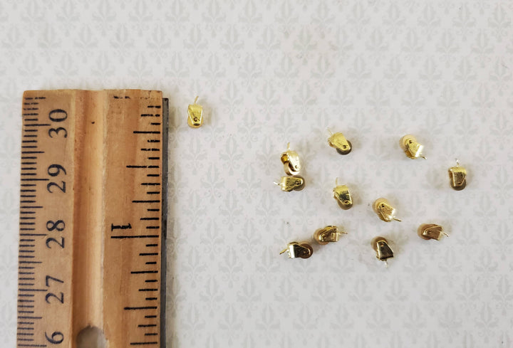 Dollhouse Wheels Tiny Gold Brass Working Set of 12 1:12 Scale Houseworks 1104