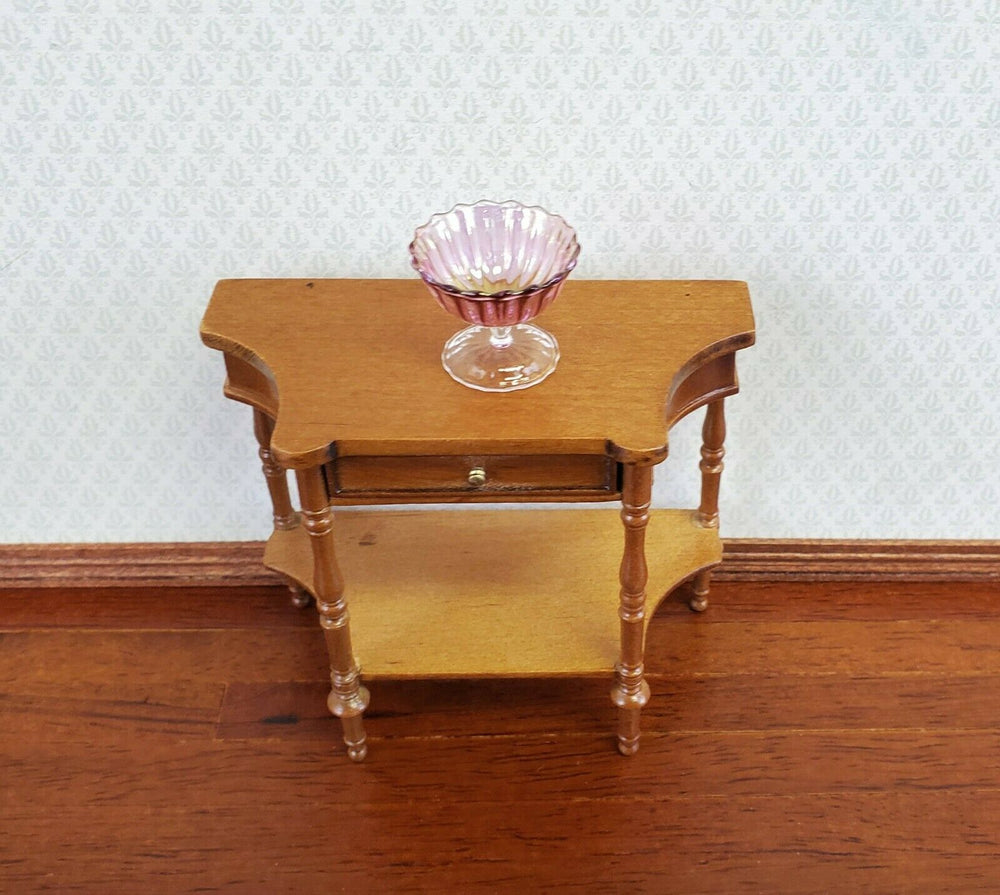 Dollhouse Miniature Fruit Bowl Cranberry Ribbed Fluted Glass 1:12 Scale Grenyer