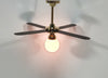 Dollhouse Ceiling Fan Light 4 Blade Plug In Electric 1:12 Scale Miniature 12 Volt