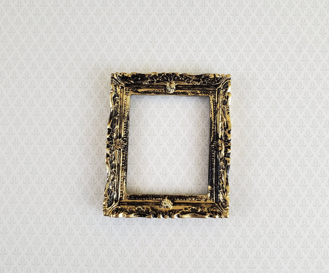 Miniature Picture Frame Large Fancy Antique Gold for Painting 1:12 Scale B0422