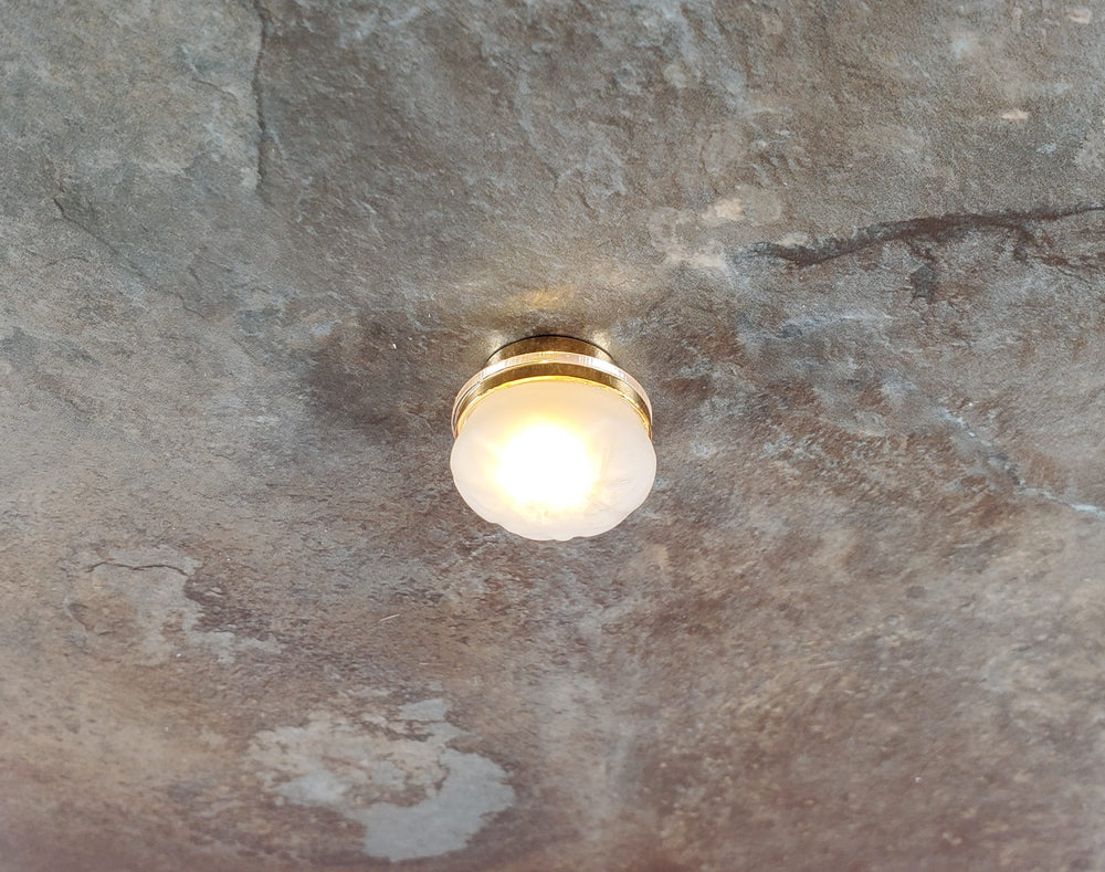 Dollhouse Ceiling Light Small Round Battery Operated 1:12 Scale Houseworks 2338 - MiniatureCrush