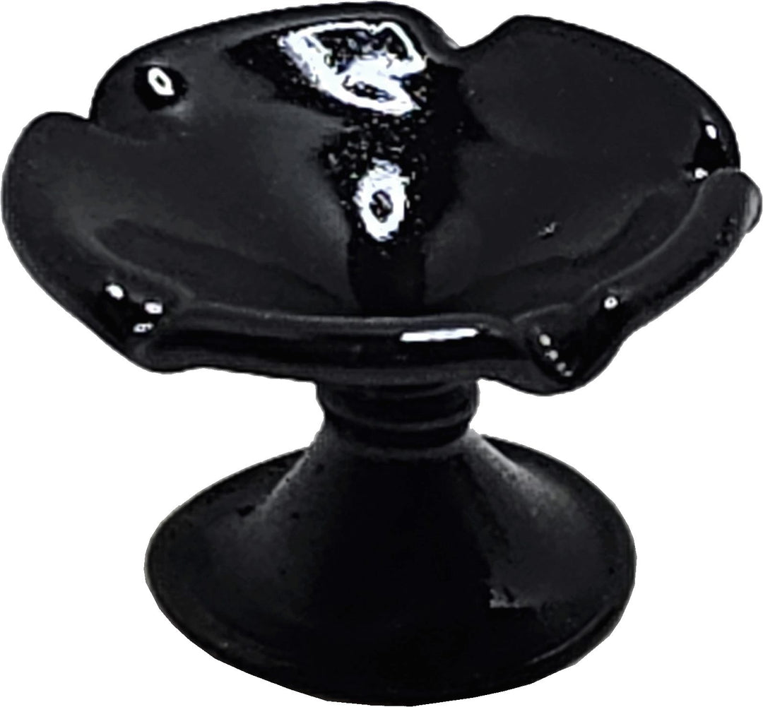 Dollhouse Black Fluted Pedestal Bowl 1:12 Scale Miniature Kitchen