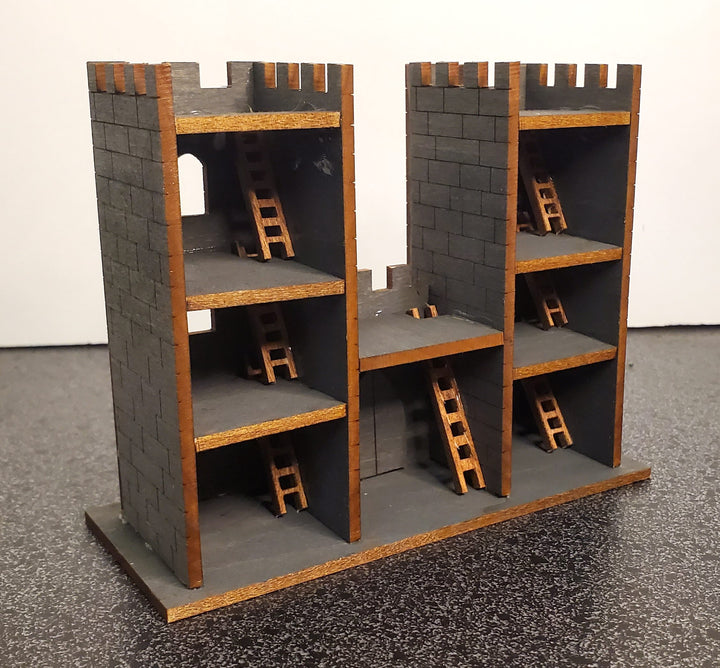 Miniature Castle Tower Keep 1:144 Scale DIY KIT 7 Rooms Ladders 3 Stories