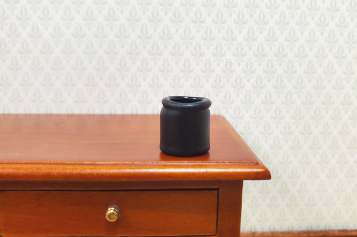 Dollhouse Small Black Jar or Vase Painted Black 1:12 Scale Miniature