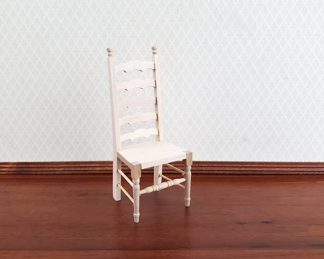 Dollhouse Ladderback Chair Unpainted for Kitchen or Dining Room 1:12 Scale