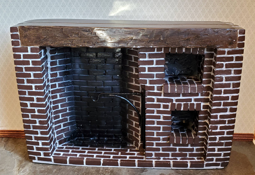 Dollhouse Miniature Large Fireplace Brick Walk-In Style Colonial 1:12 Scale
