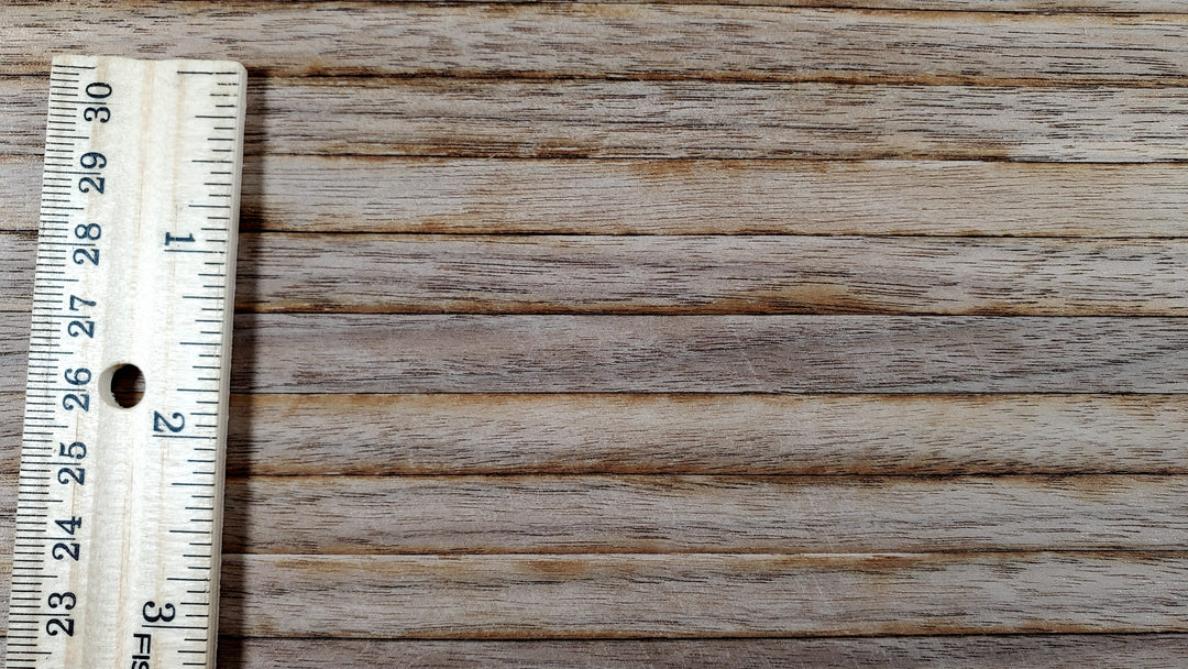 Dollhouse Wood Floor Weathered Dark Wide Planks 1:12 Scale 17" x 11" Flooring
