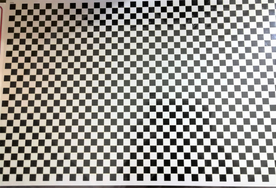 Dollhouse Miniature Tile Flooring Black & White Checked Squares 1:12 Scale Floor