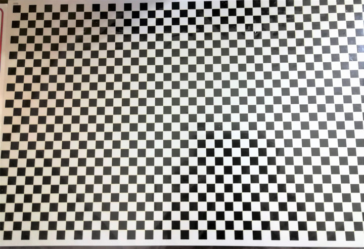 Dollhouse Miniature Tile Flooring Black & White Checked Squares 1:12 Scale Floor