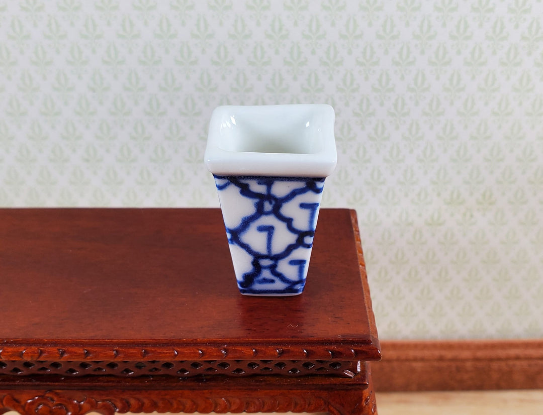 Dollhouse Tall Vase for Flowers Trellis Motif Ceramic 1:12 Scale Miniature