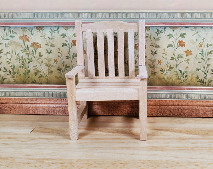 Dollhouse Garden Chair for Porch Patio Unpainted 1:12 Scale Miniature Furniture