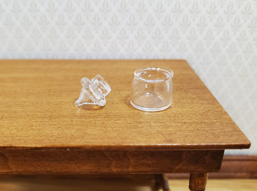 Dollhouse Short Small Jar Clear Glass with Stopper 1:12 Scale Miniature