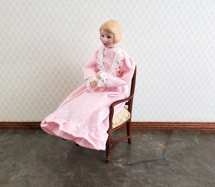 Dollhouse Miniature Woman Doll Porcelain Poseable Mom Mother Female 1:12 Scale