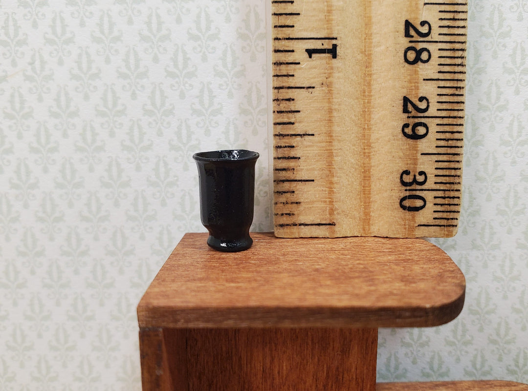 Dollhouse Small Glass Cup or Vase Painted Black 1:12 Scale Miniature