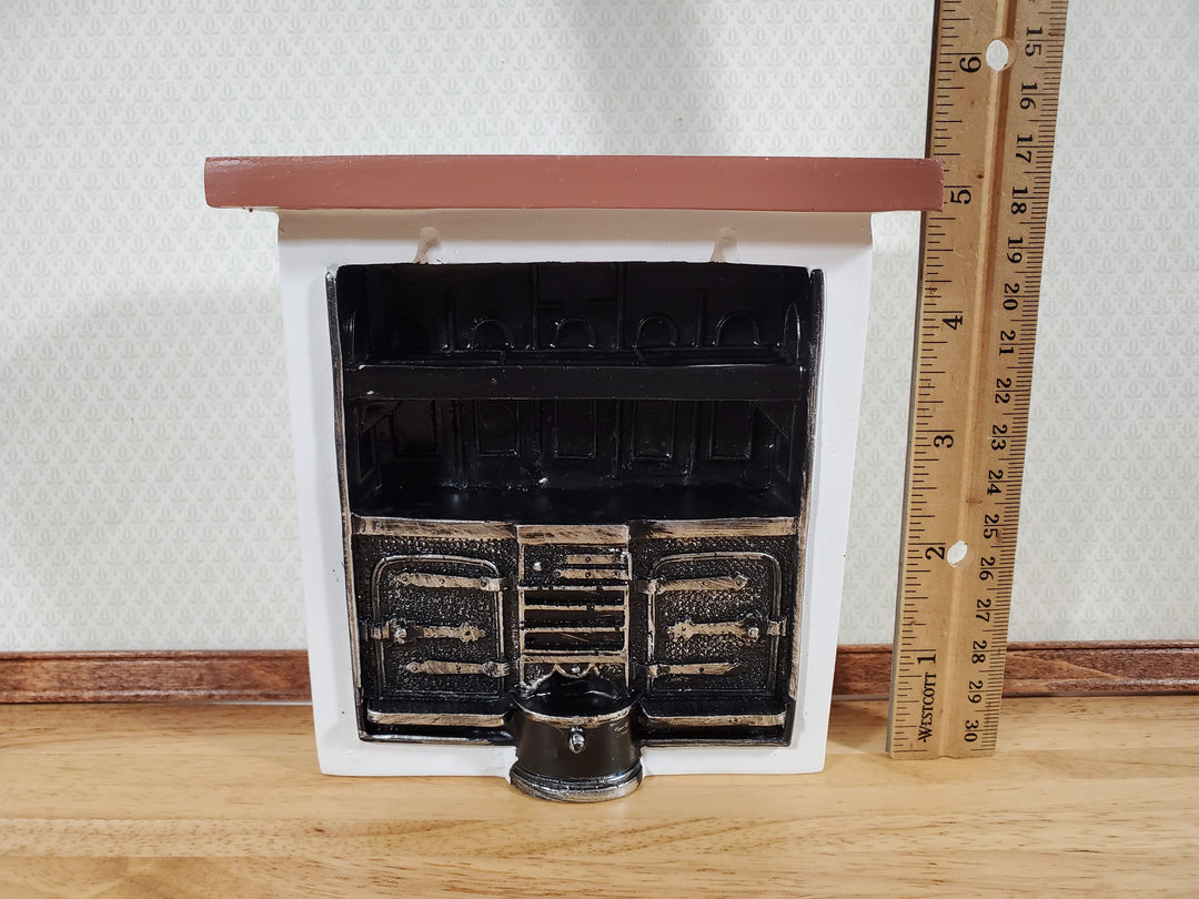 Dollhouse Coal Burning Range Stove Vintage Style with Surround 1:12 Scale Miniature
