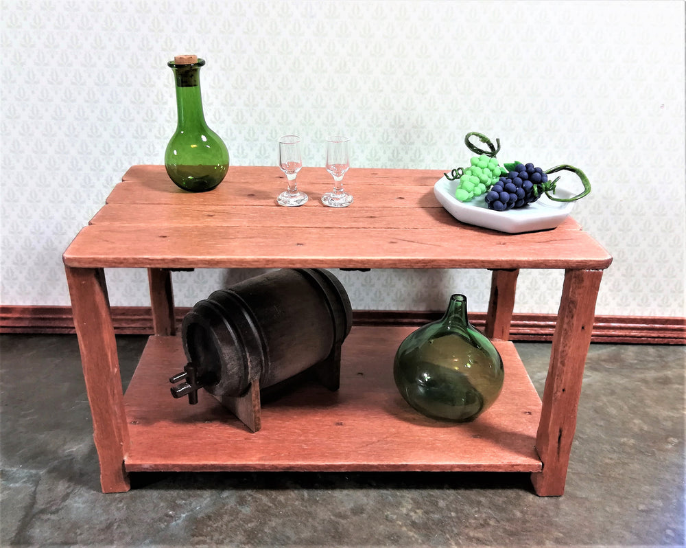 Miniature Glass Bottle Wine Decanter Green with Cork 1 3/8" tall