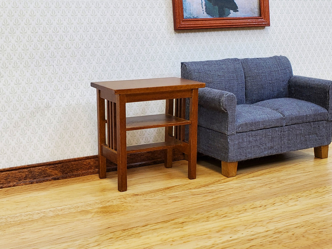 JBM Miniature Side Table TALL Arts & Crafts Style 1:12 Scale Dollhouse Furniture