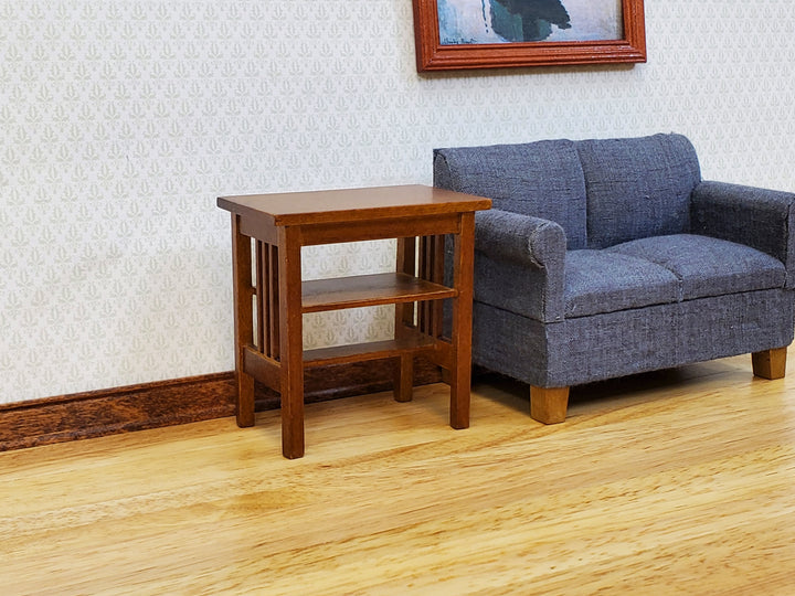 JBM Miniature Side Table TALL Arts & Crafts Style 1:12 Scale Dollhouse Furniture