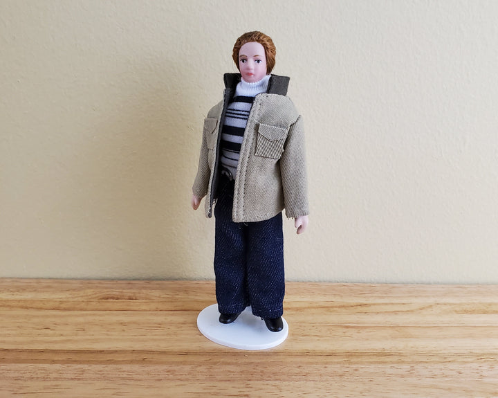 Dollhouse Miniature Man Modern Doll Porcelain Dad Father 1:12 Scale Poseable
