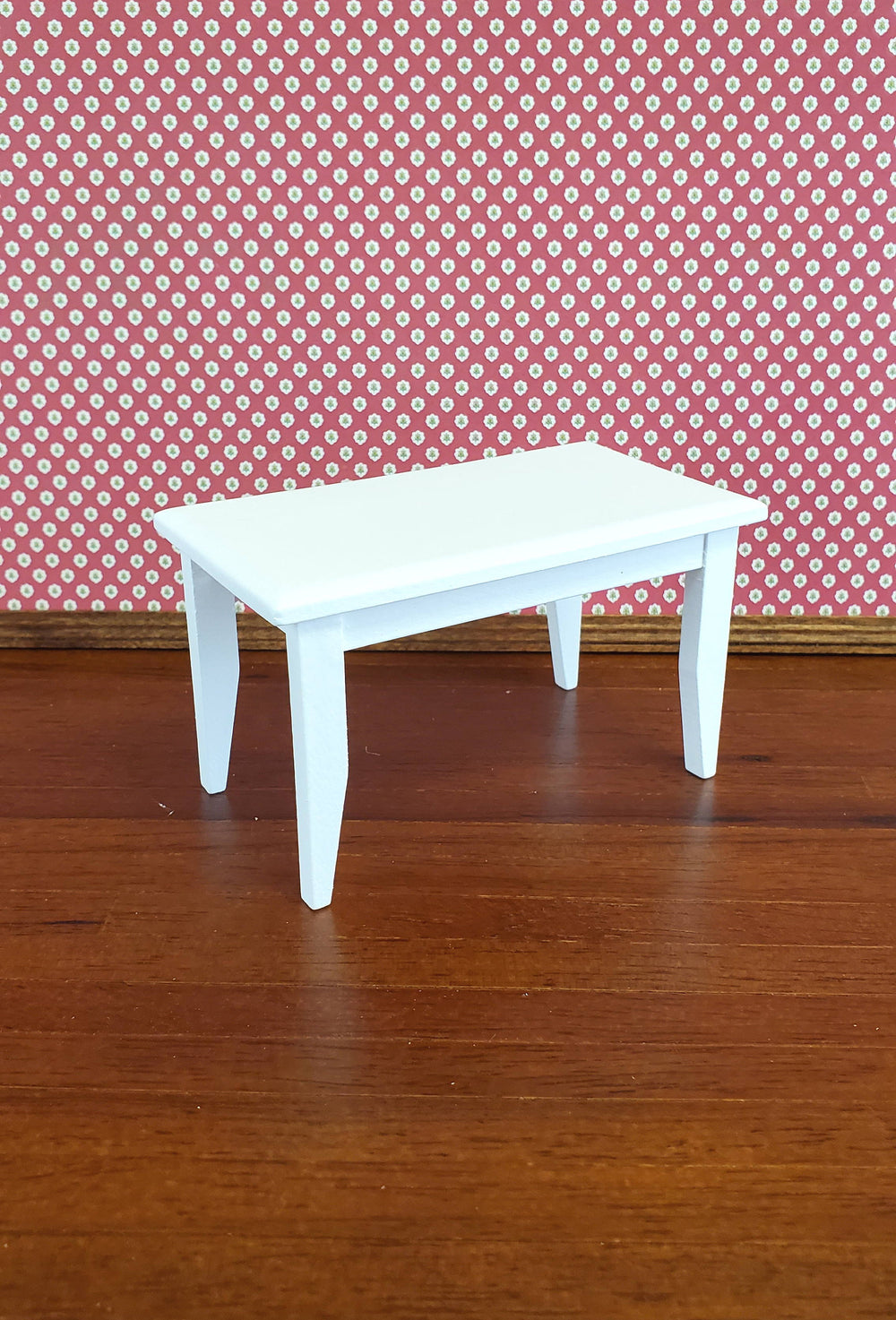 Dollhouse Miniature Small Kitchen or Dining Room Table White 1:12 Scale Furniture