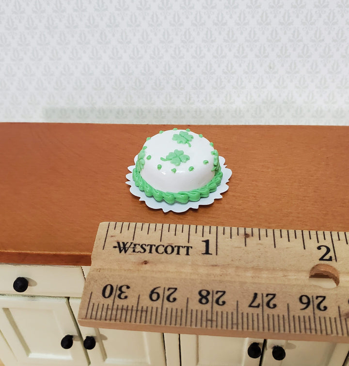 Dollhouse Cake Saint Patrick's Day Shamrocks 1:12 Scale Miniature Food Dessert