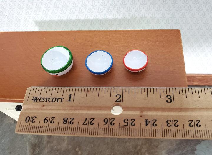Dollhouse Snowman Mixing Bowls Set of 3 Stacking Winter 1:12 Scale Miniatures