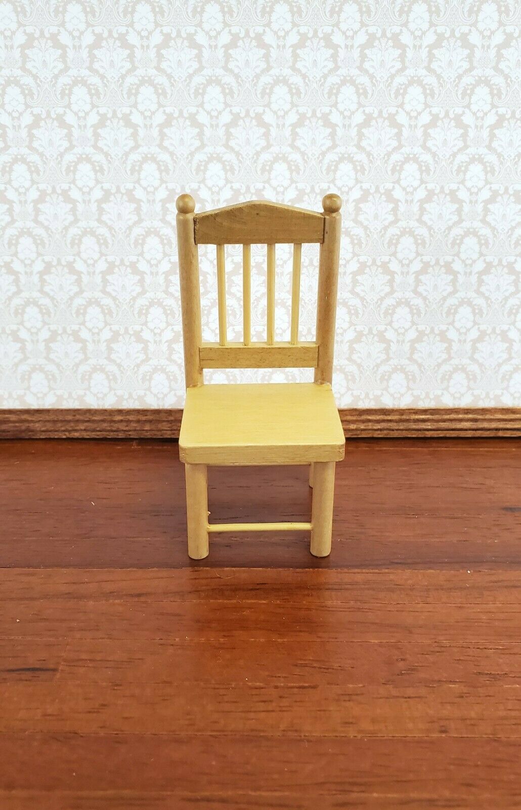 Dollhouse Miniature Small Chair Light Oak Wood 1:12 Scale 3 1/4" tall