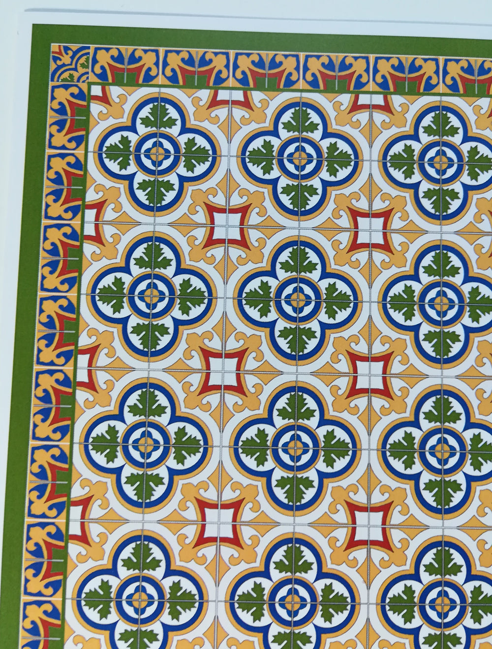Dollhouse Victorian Tile Large Flooring Sheet Card Stock 1:12 Scale World Model