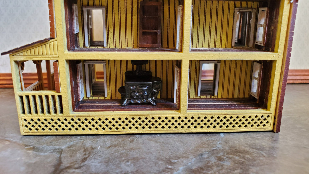 Dollhouse Miniature 1:144 Scale Stove Oven Black Large Micro Minis Furniture Metal