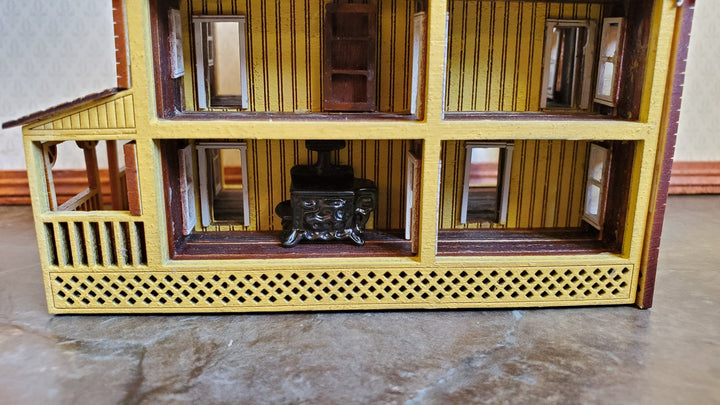 Dollhouse Miniature 1:144 Scale Stove Oven Black Large Micro Minis Furniture Metal