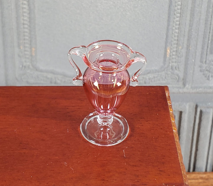 Dollhouse Trophy Vase Pink Cranberry Glass 1:12 Scale Miniature Philip Grenyer
