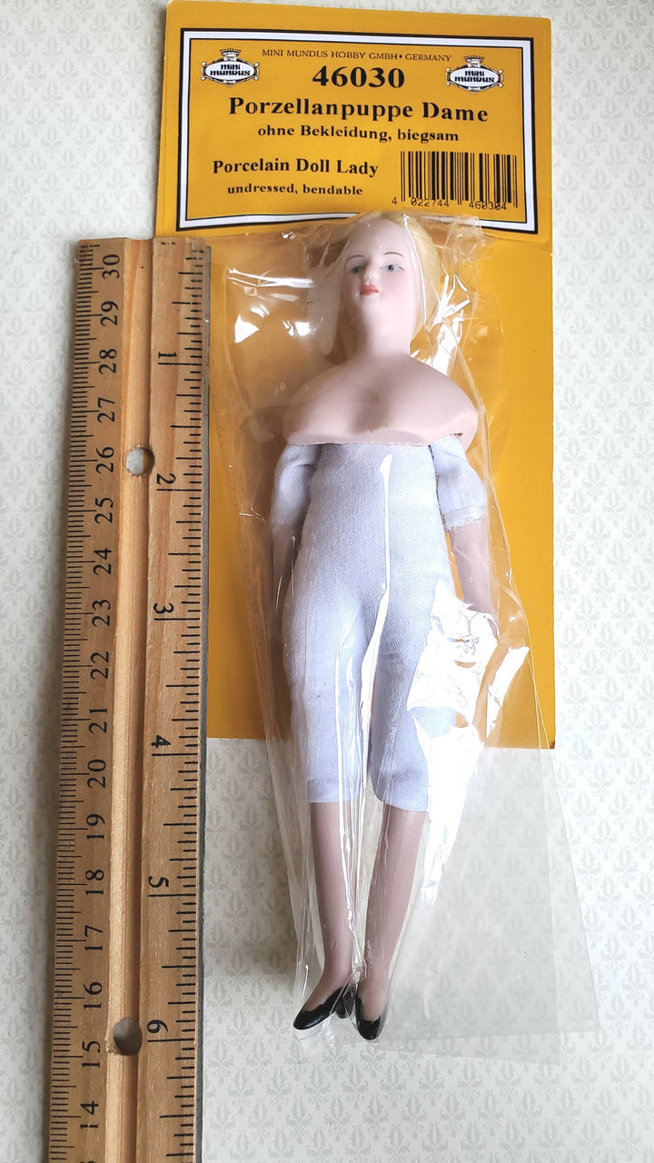 Dollhouse Miniature Doll Victorian Porcelain Undressed Female Mom Poseable 1:12 Scale