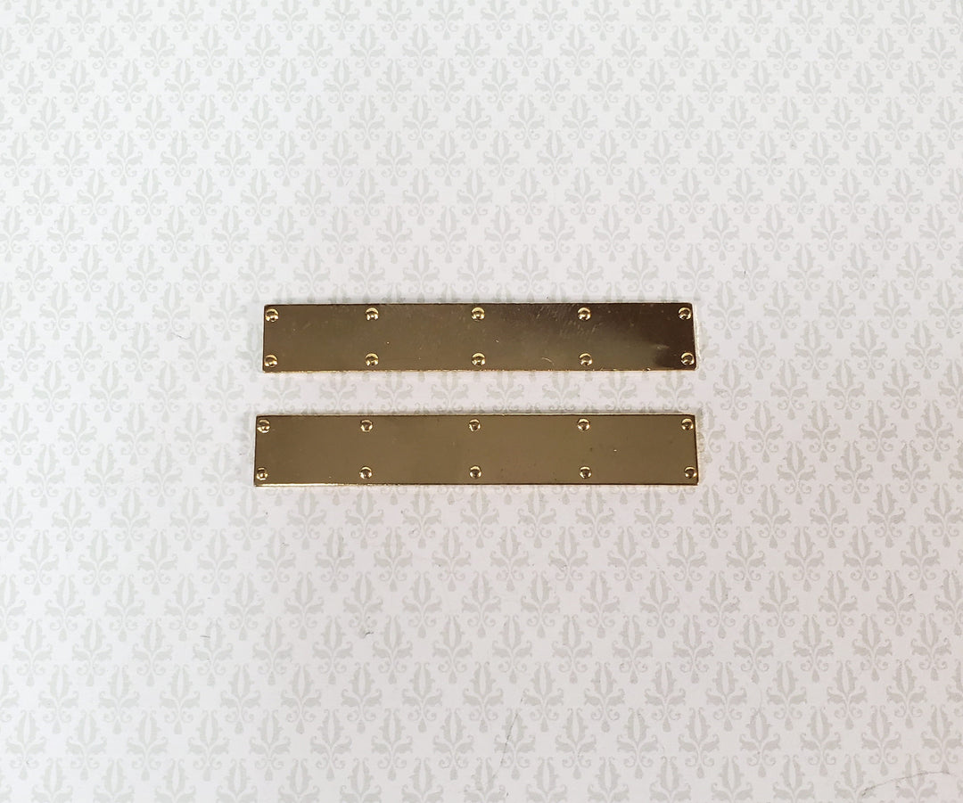 Dollhouse Door Kick Plates Gold Plated Brass 1:12 Scale Miniature Set of 2