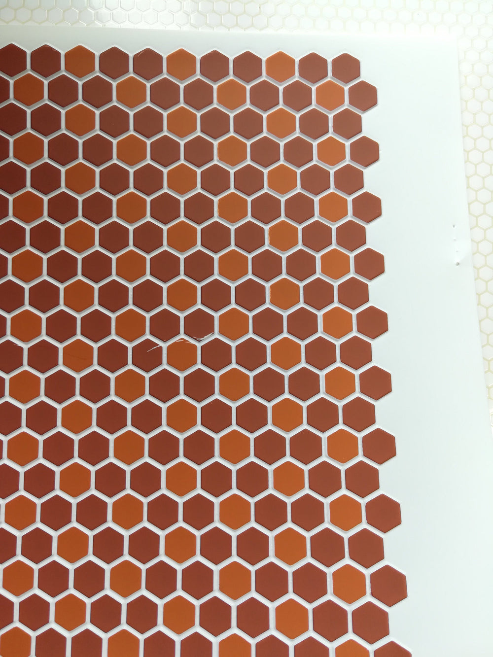 Dollhouse Miniature Terra Cotta Hexagon Faux Tile Flooring Textured 1:12 Scale