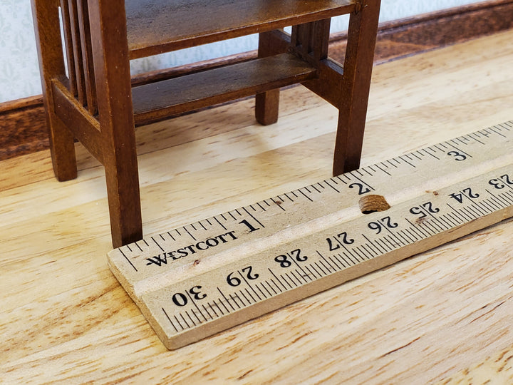 JBM Miniature Side Table TALL Arts & Crafts Style 1:12 Scale Dollhouse Furniture