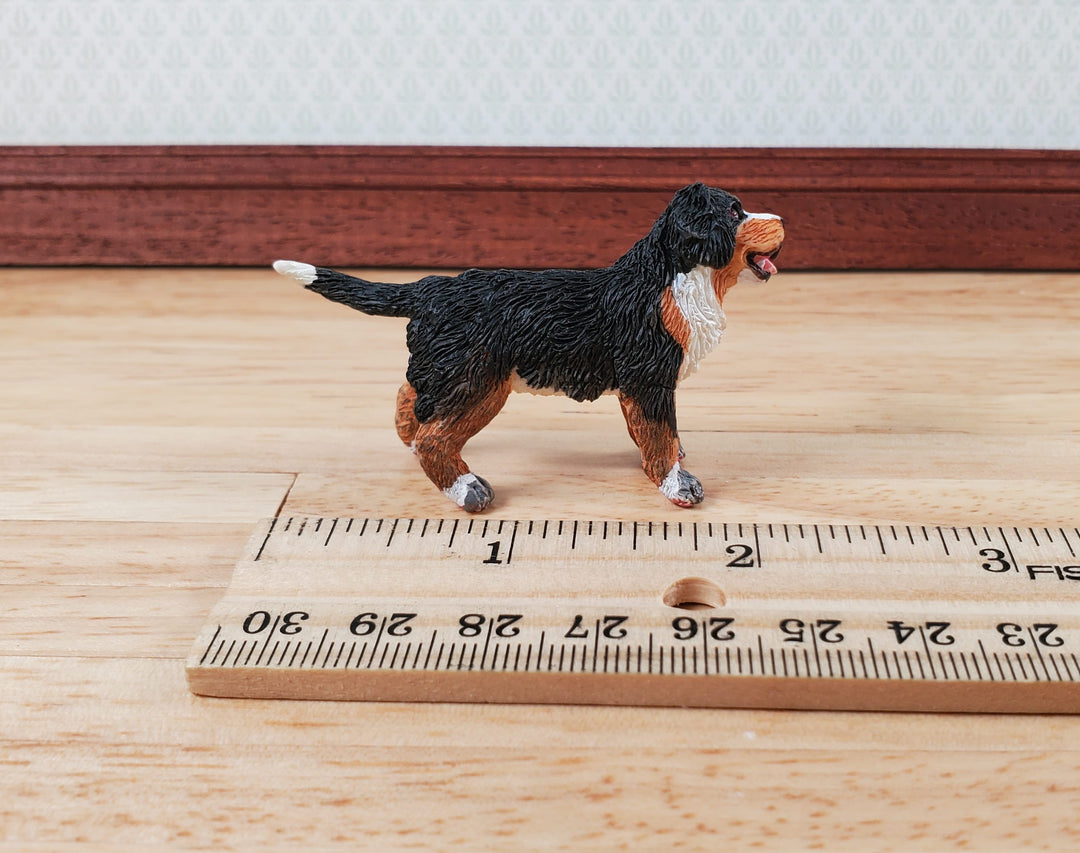 Dollhouse Bernese Mountain Puppy Dog Pet 1:12 Scale Miniature Animal