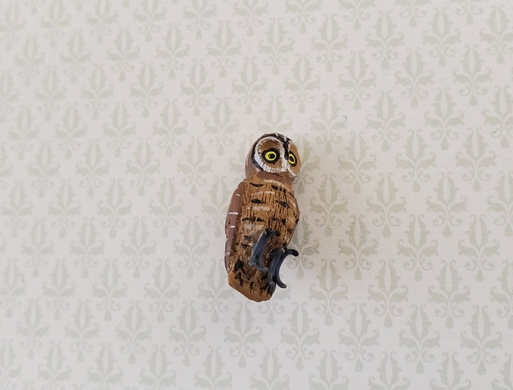 Dollhouse Tiny Owl Cast Resin 1:12 Scale Bird 3/4" tall Miniature Animal