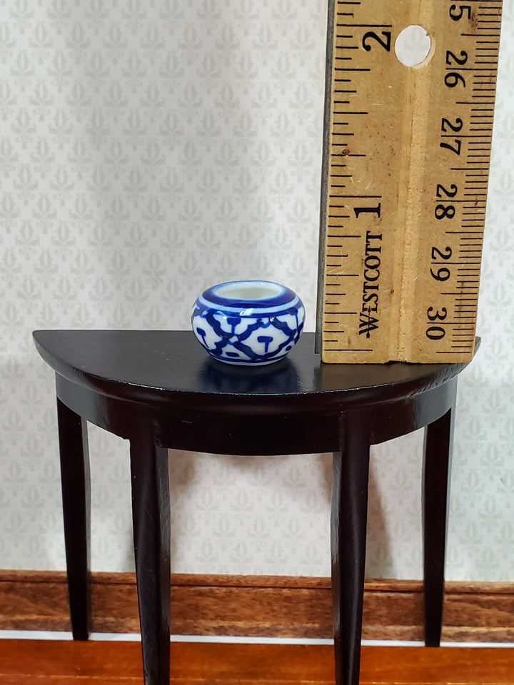 Dollhouse Vase Ceramic Blue & White Trellis Design 1:12 Scale Miniature