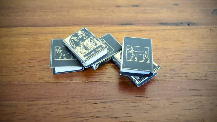 Dollhouse Miniature Book Set x5 Ancient Egypt 1:12 Scale (blank inside)