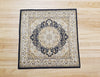 Dollhouse Fabric Rug Square Persian Style Black Gold 1:12 Scale Miniature Carpet
