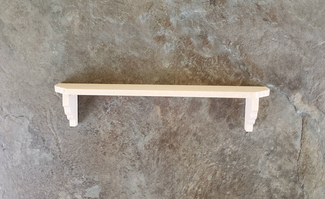 Dollhouse Miniature Wall Shelf Large Unfinished 1:12 Scale 4 3/8"