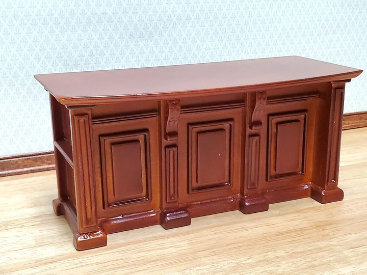 Dollhouse Kitchen Bar Island Large Walnut Finish 1:12 Scale Miniature Furniture