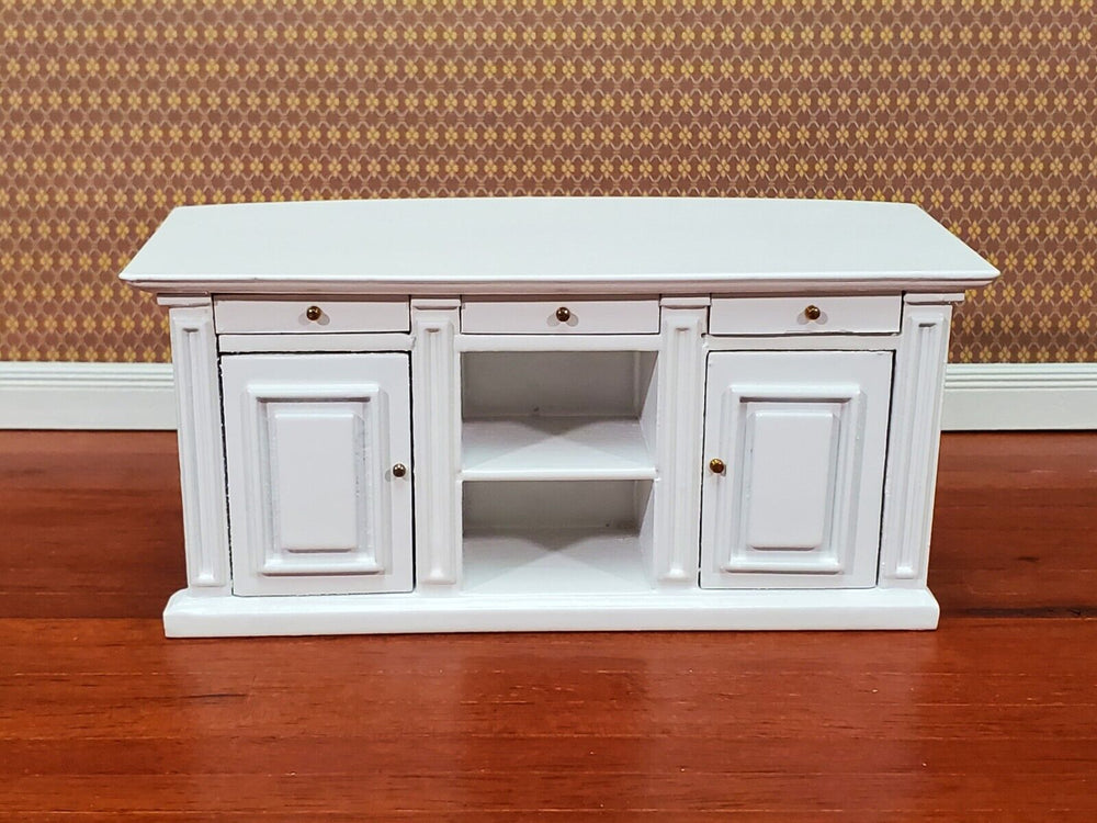 Dollhouse Kitchen Bar Island Large White 1:12 Scale Miniature Cupboard Wood Furniture