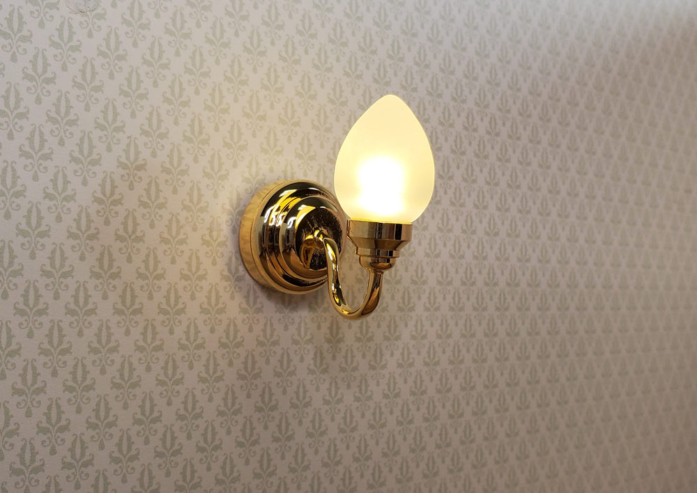 Dollhouse Tear Drop Sconce Battery Operated with Wand 1:12 Scale Miniature Lamp