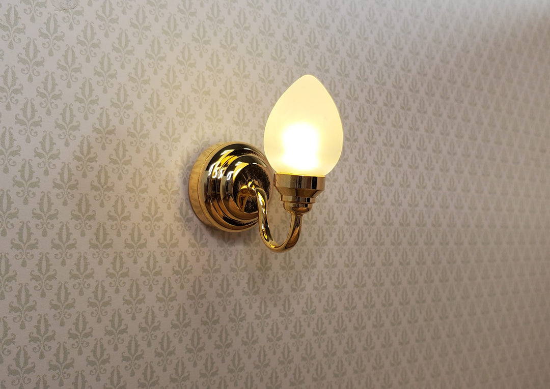 Dollhouse Tear Drop Sconce Battery Operated with Wand 1:12 Scale Miniature Lamp
