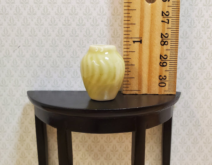 Dollhouse Ceramic Vase with a Swirl Pattern Pale Green 1:12 Scale Miniature