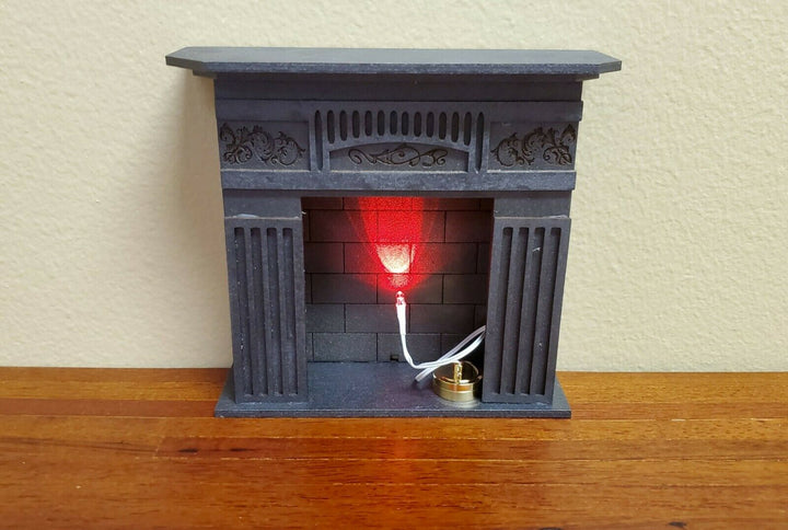 Dollhouse Miniature Battery Light Bulb RED on String for Fireplace 1:12