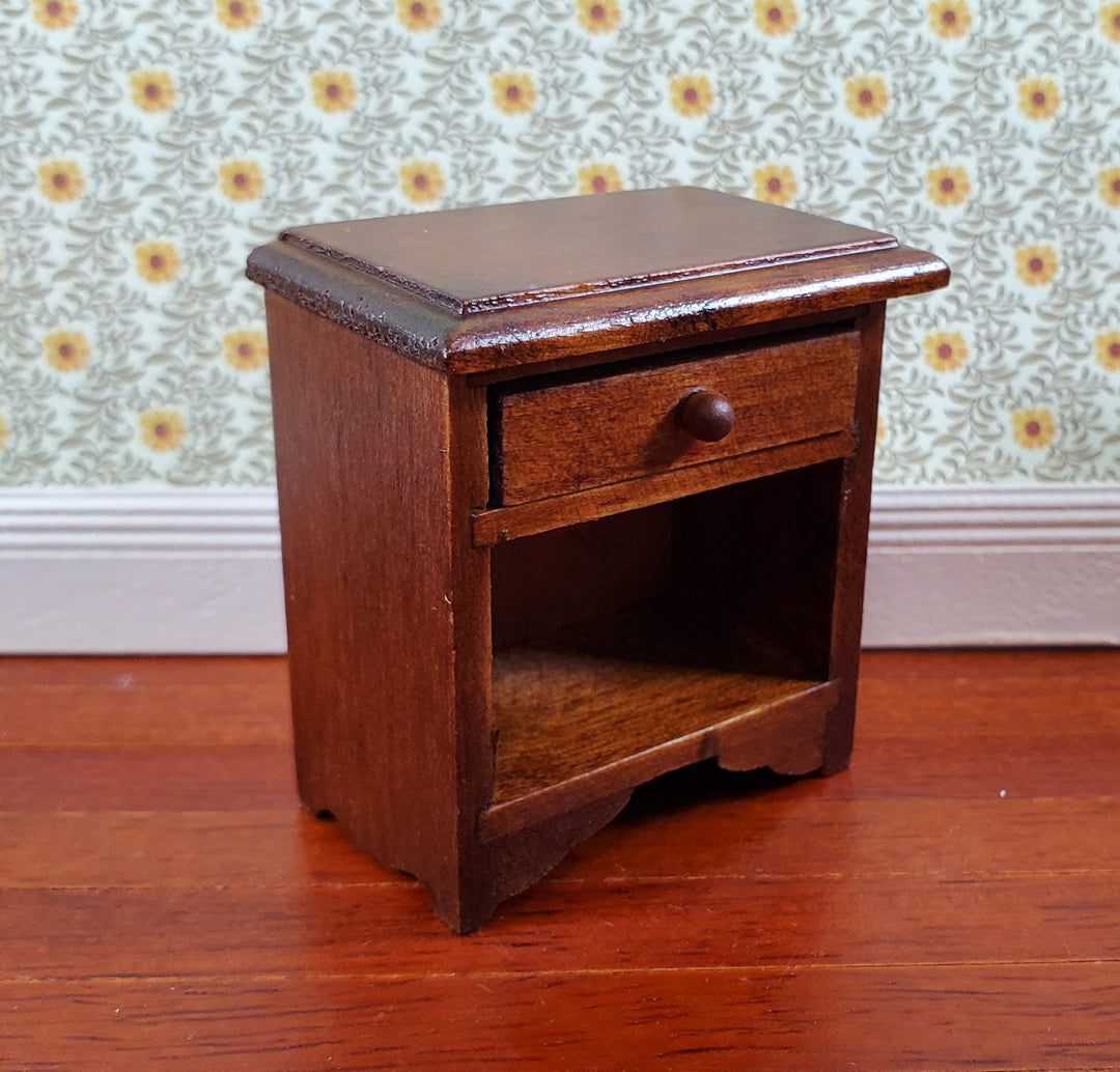 Dollhouse Miniature Nightstand Side Table with Drawer 1:12 Scale Furniture